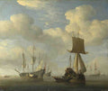Willem van de Velde An English Vessel and Dutch Ships Becalmed A4 Photo Print