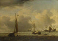 Willem van de Velde Dutch Ships and Small Vessels Offshore in a Breeze A4 Photo Print