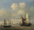 Willem van de Velde Small Dutch Vessels Aground at Low Water in a Calm A4 Photo Print