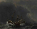 Willem van de Velde Three Ships in a Gale A4 Photo Print