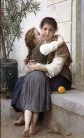 William Adolphe Bouguereau a little coaxing 1890 Art A4 Photo Print
