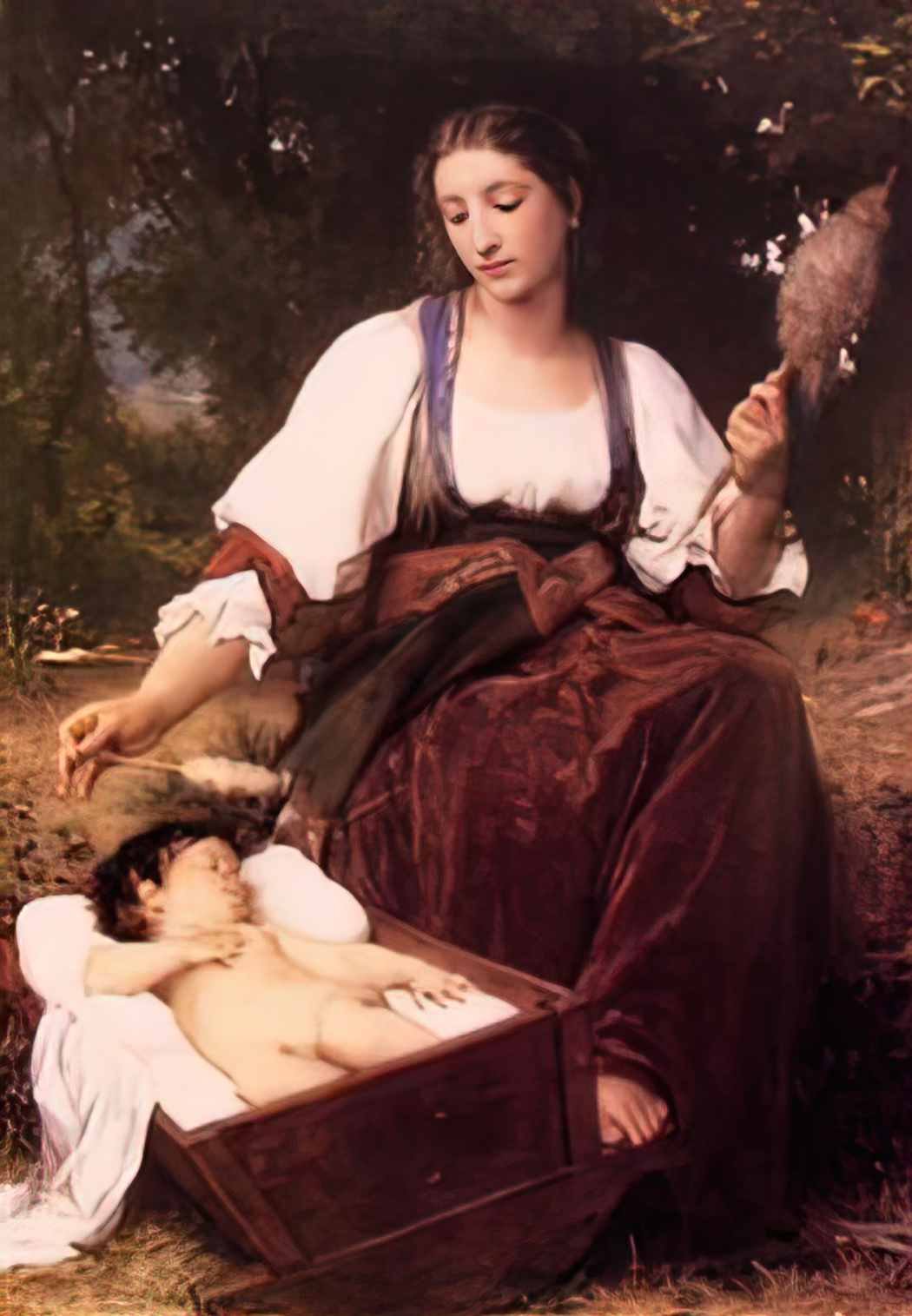 William Adolphe Bouguereau berceuse 1875 Art A4 Photo Print