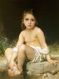 William Adolphe Bouguereau child at bath Art A4 Photo Print