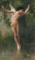 William Adolphe Bouguereau cupid flying over water Art A4 Photo Print