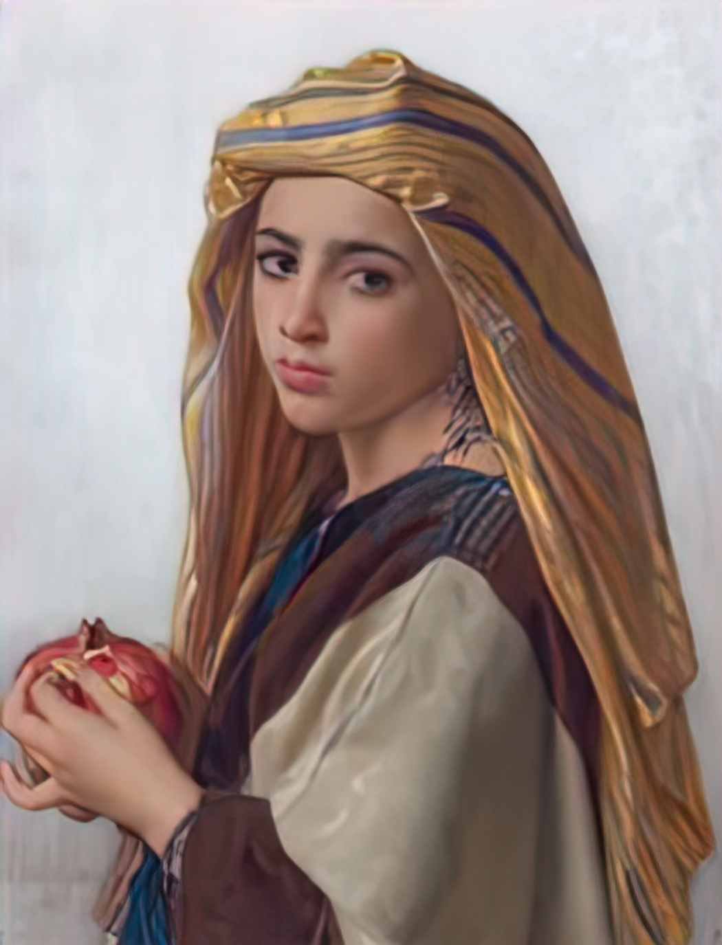 William Adolphe Bouguereau girl with a pomegranate Art A4 Photo Print