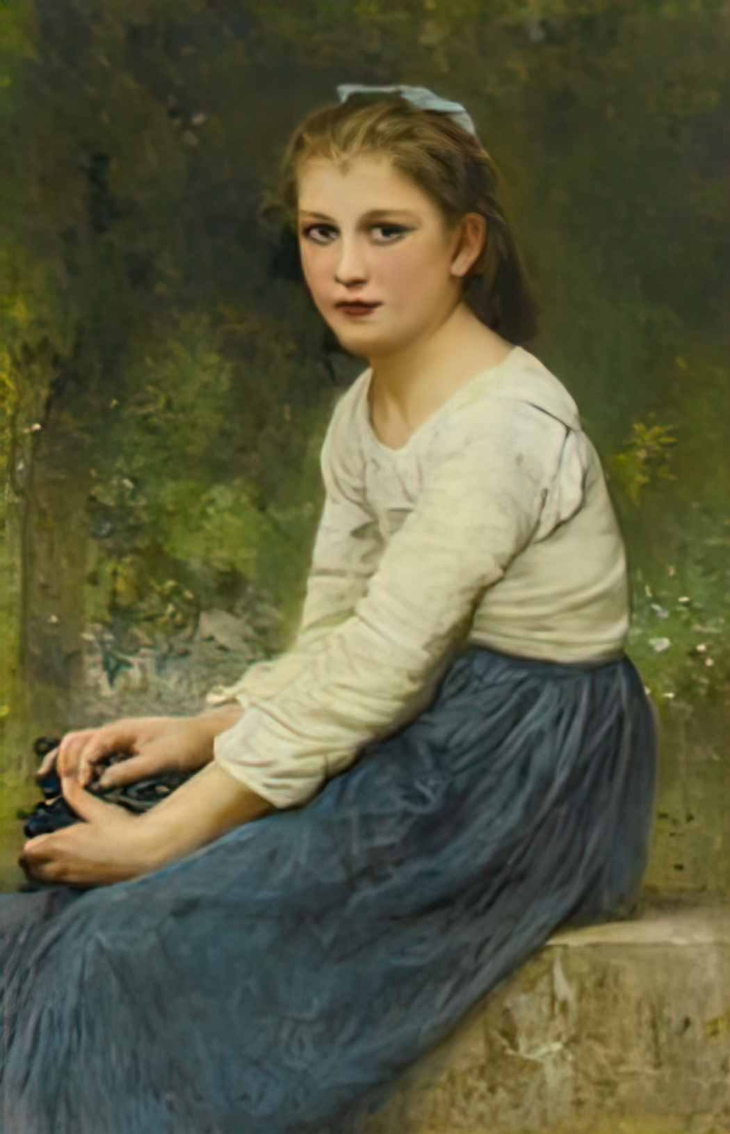William Adolphe Bouguereau girl with grapes Art A4 Photo Print