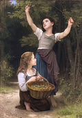 William Adolphe Bouguereau harvest of hazelnuts Art A4 Photo Print
