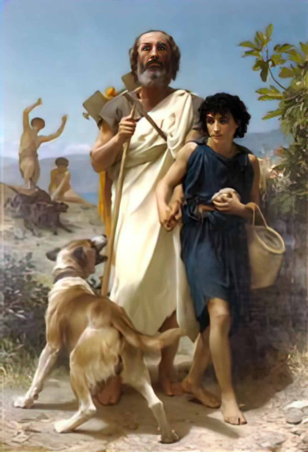 William Adolphe Bouguereau homer and his guide 1874 Art A4 Photo Print