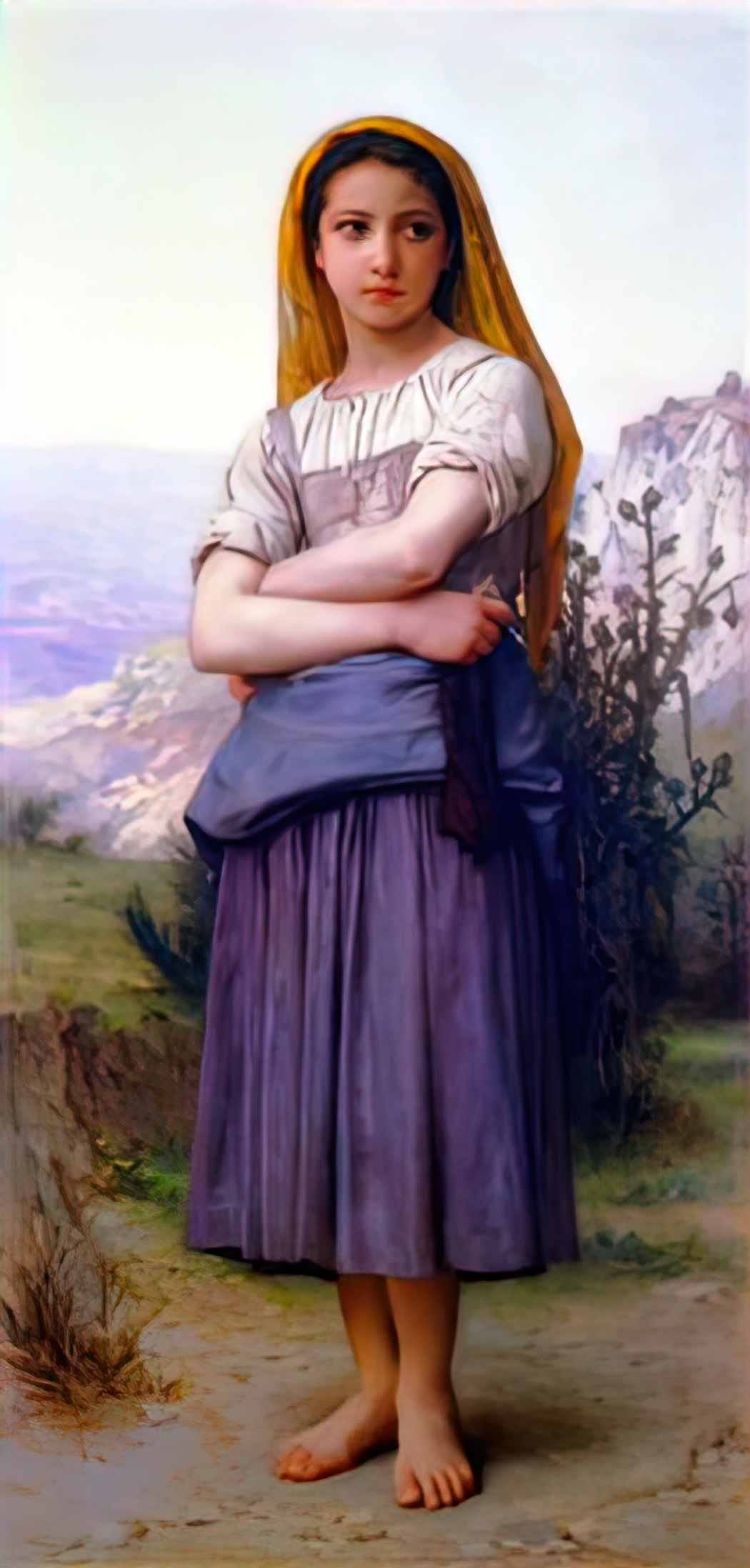 William Adolphe Bouguereau knitting machine 1884 Art A4 Photo Print