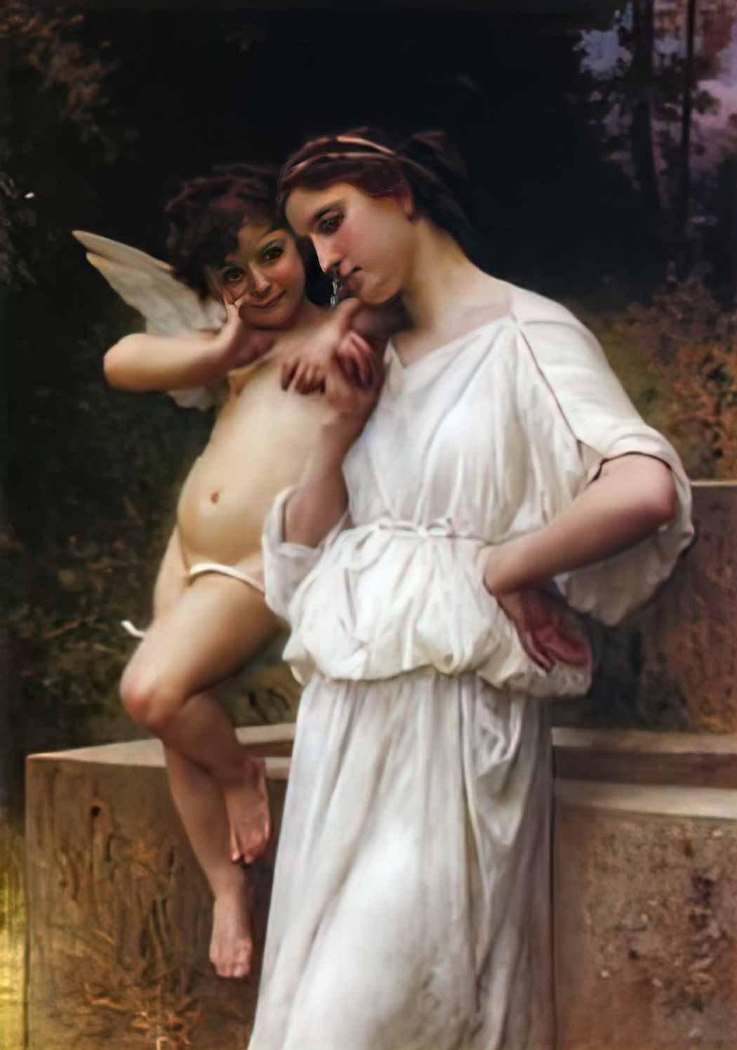 William Adolphe Bouguereau love s scerets 1896 Art A4 Photo Print