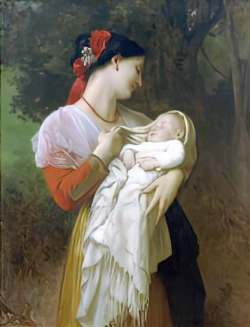 William Adolphe Bouguereau maternal admiration 1869 Art A4 Photo Print