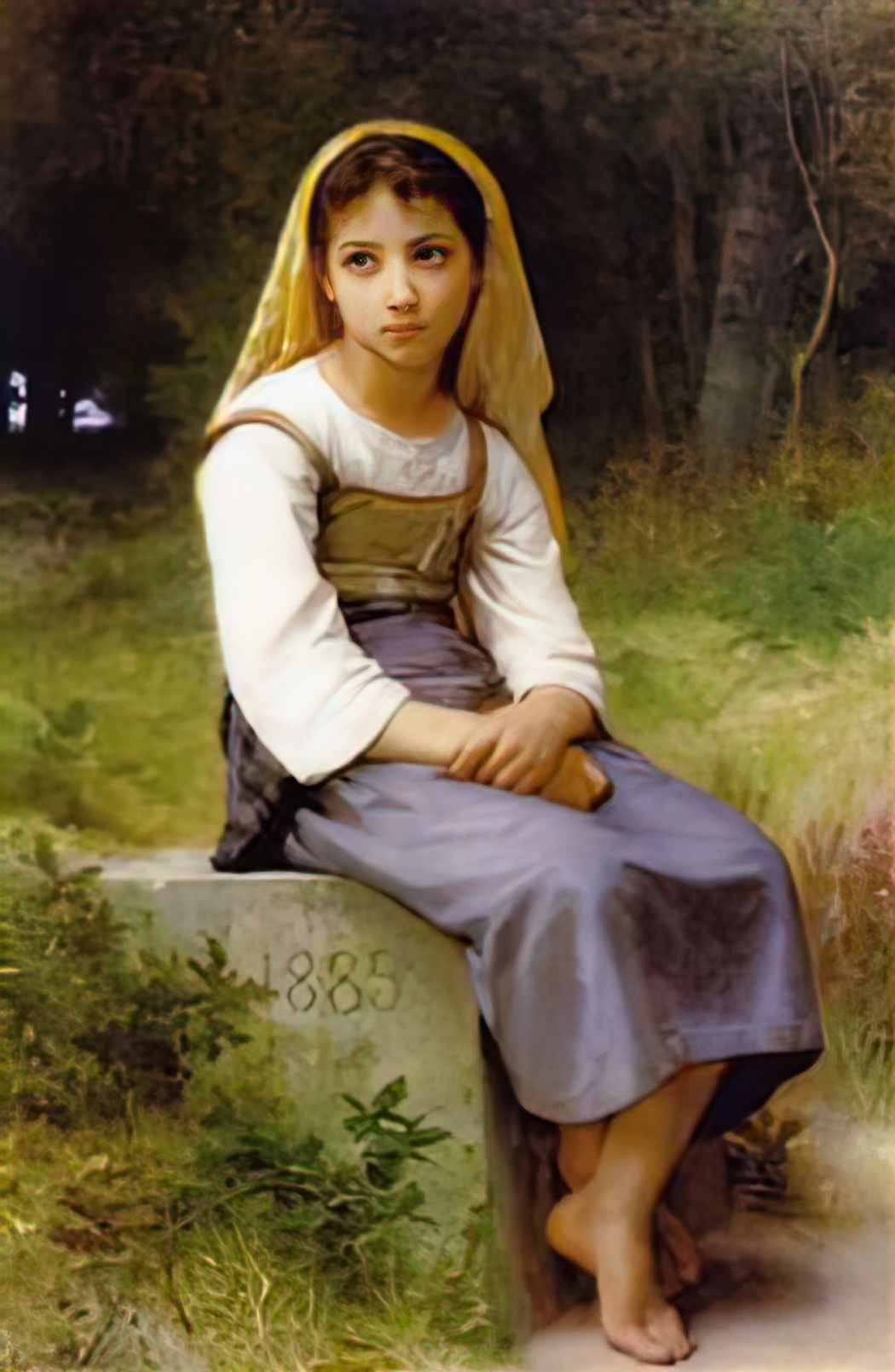 William Adolphe Bouguereau meditation Art A4 Photo Print