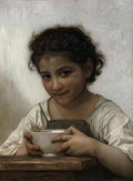 William Adolphe Bouguereau milk soup Art A4 Photo Print