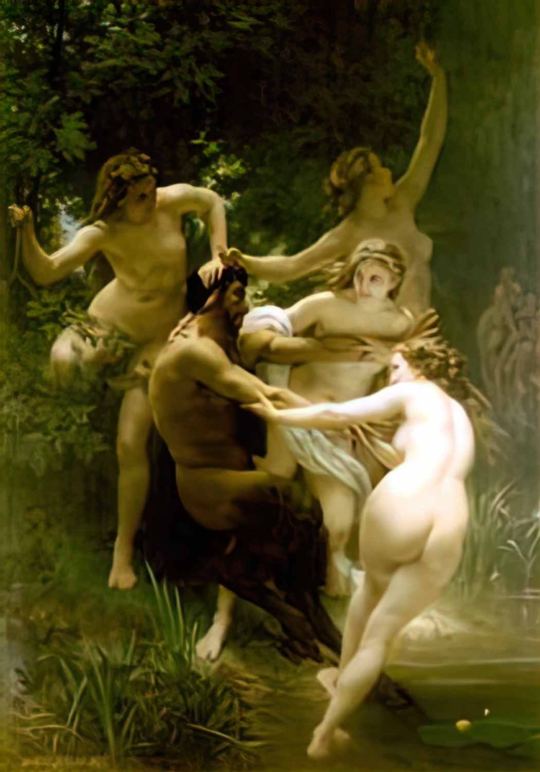 William Adolphe Bouguereau nymphs and satyr Art A4 Photo Print