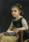 William Adolphe Bouguereau petite fille au bol bleu Art A4 Photo Print