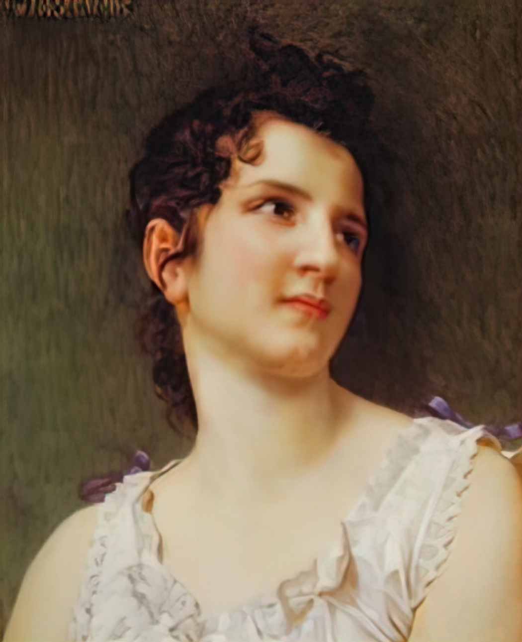 William Adolphe Bouguereau portrait of a young gir Art A4 Photo Print