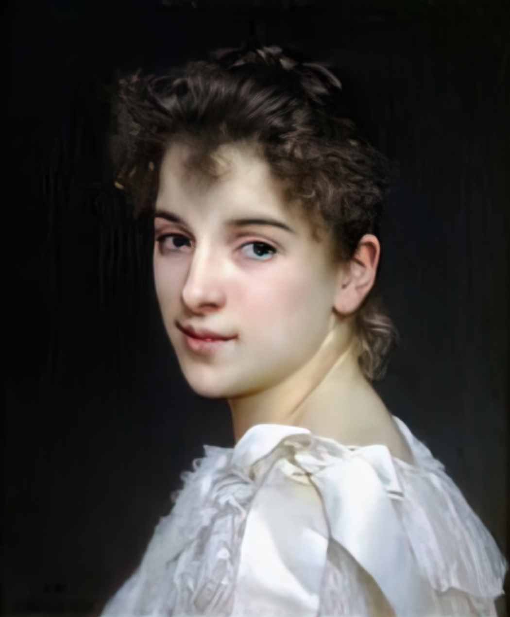 William Adolphe Bouguereau portrait of gabrielle cot 1890 Art A4 Photo Print