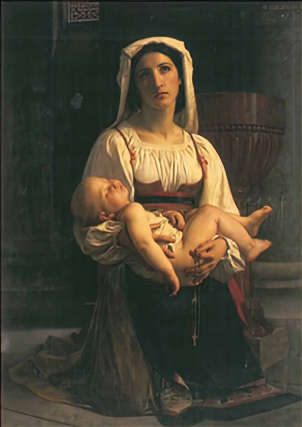 William Adolphe Bouguereau prayer to the virgin Art A4 Photo Print