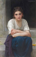 William Adolphe Bouguereau reverie on the threshold Art A4 Photo Print