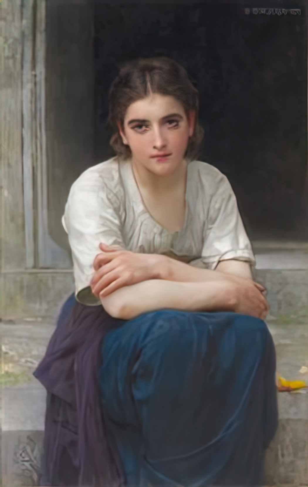 William Adolphe Bouguereau reverie on the threshold Art A4 Photo Print