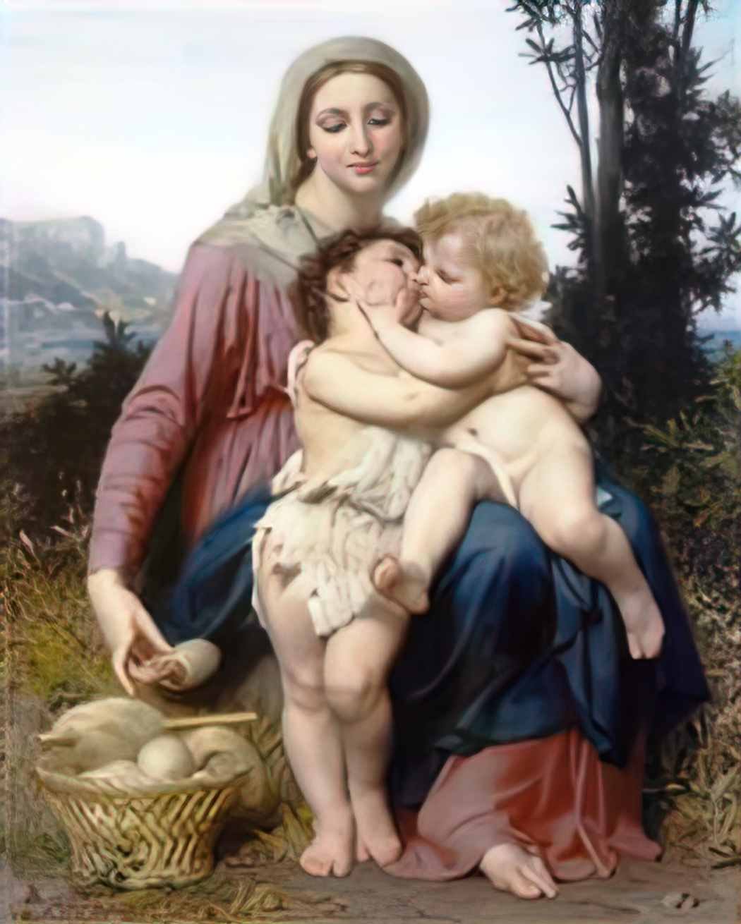 William Adolphe Bouguereau sainte famille 1863 Art A4 Photo Print