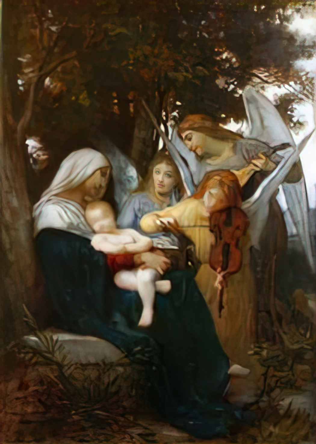 William Adolphe Bouguereau study for vierge aux anges Art A4 Photo Print