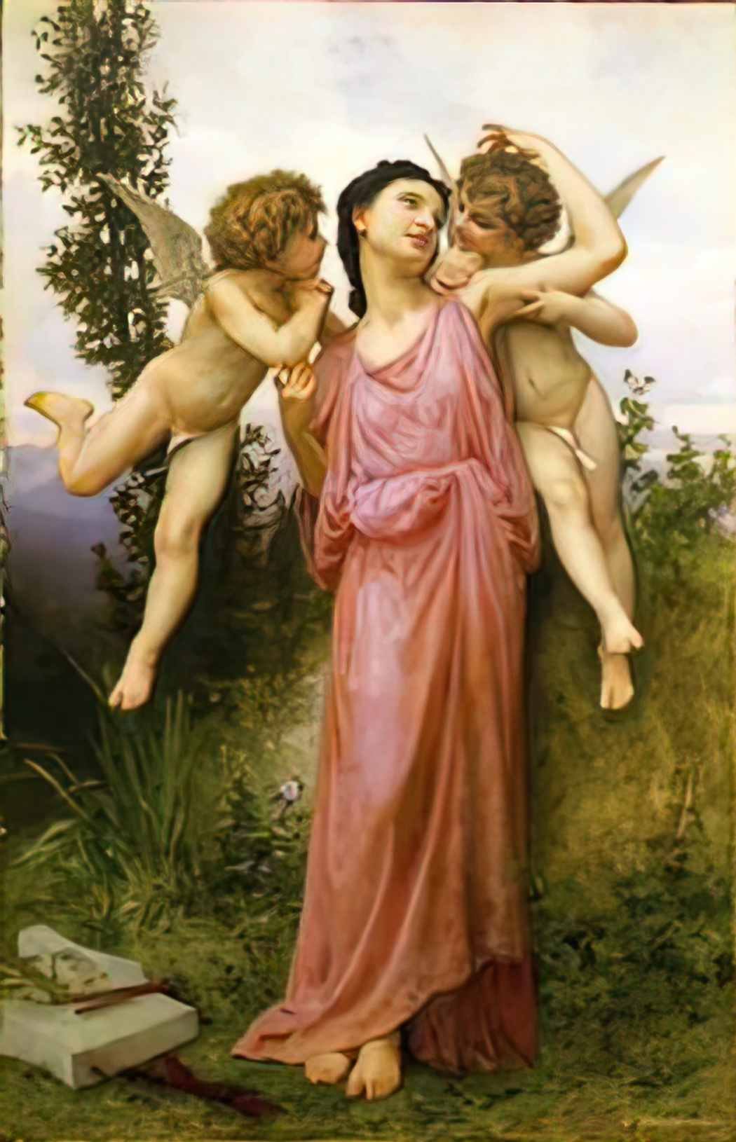 William Adolphe Bouguereau tender thoughts Art A4 Photo Print