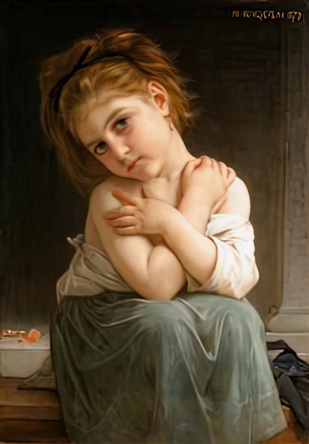 William Adolphe Bouguereau the chilly 1879 Art A4 Photo Print