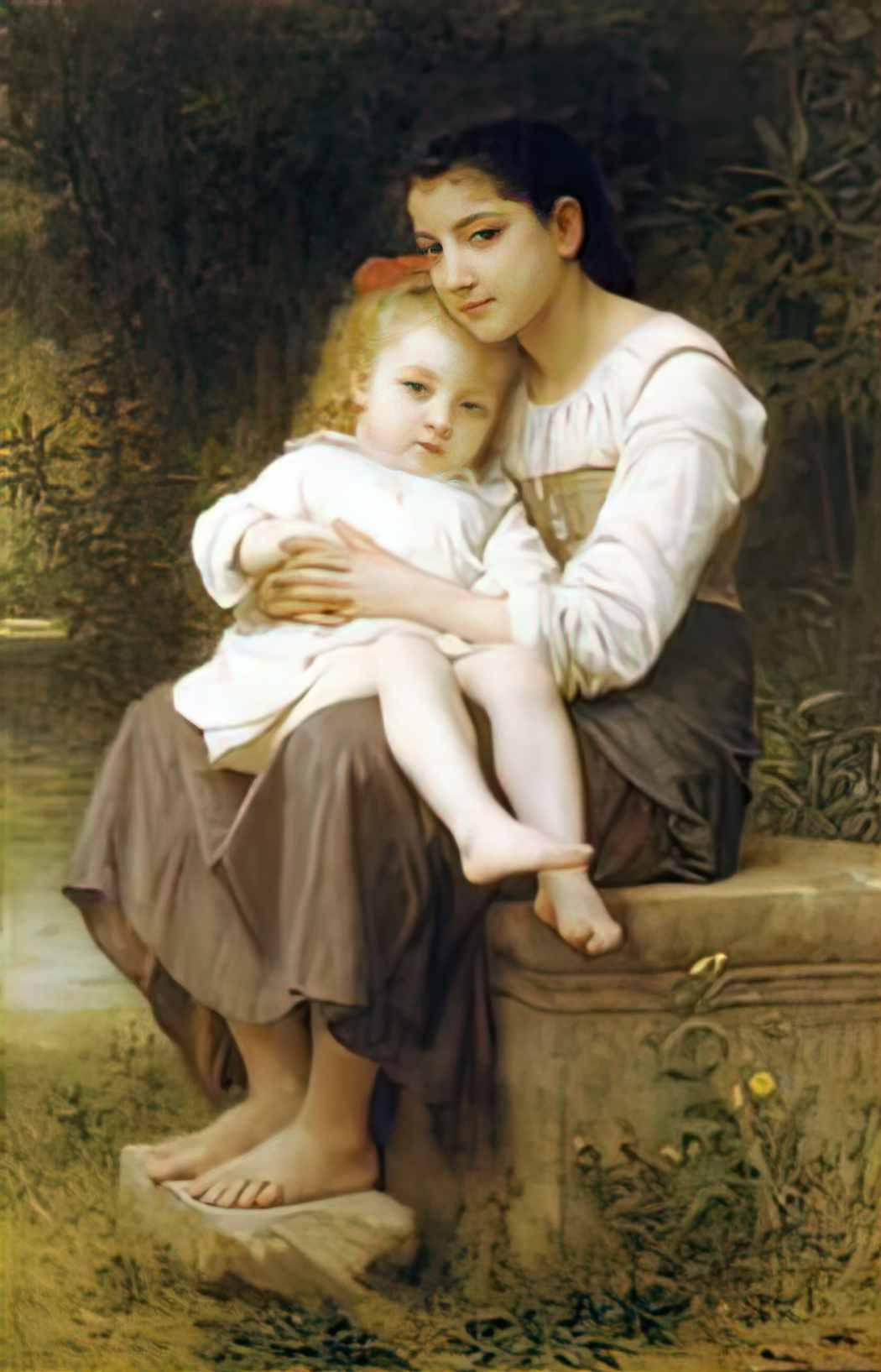 William Adolphe Bouguereau the elder sister 1886 Art A4 Photo Print