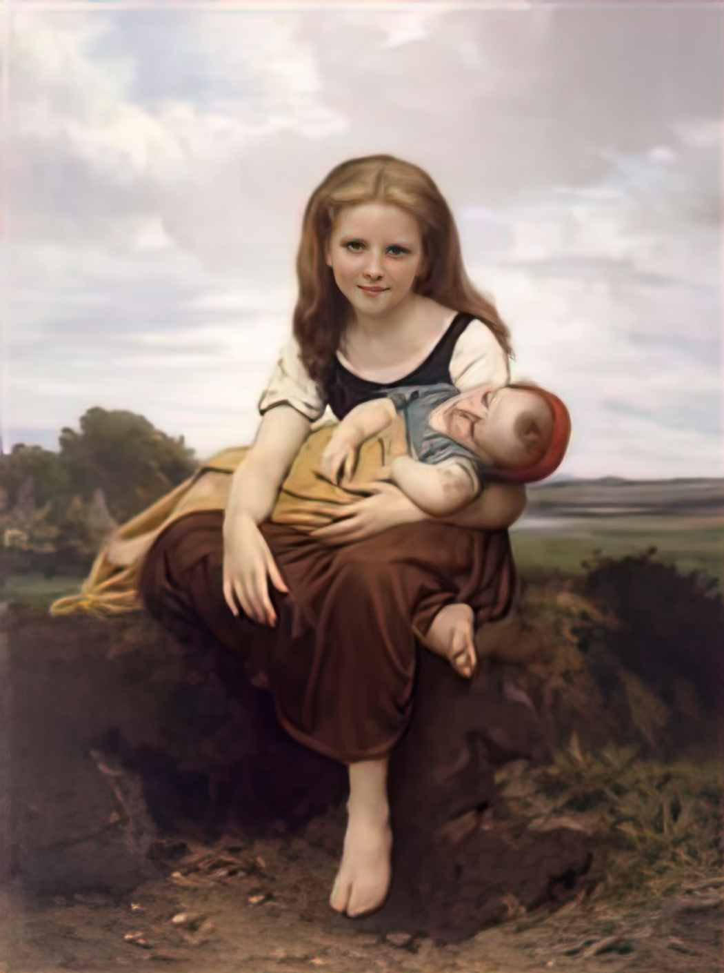 William Adolphe Bouguereau the elder sister Art A4 Photo Print