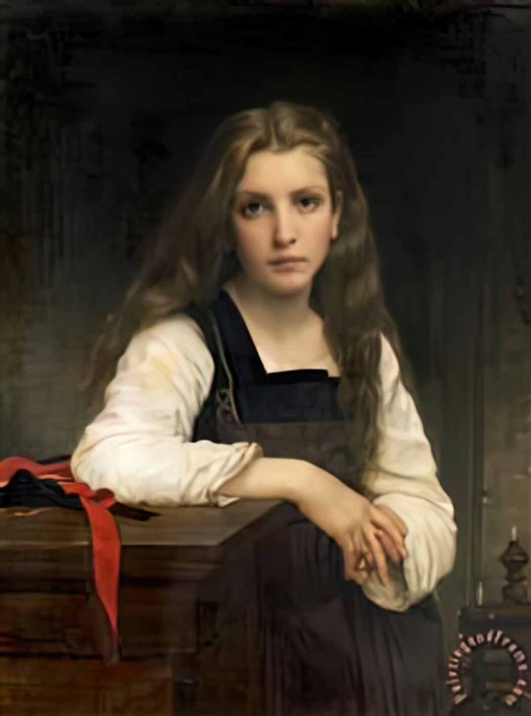 William Adolphe Bouguereau the fair spinner Art A4 Photo Print