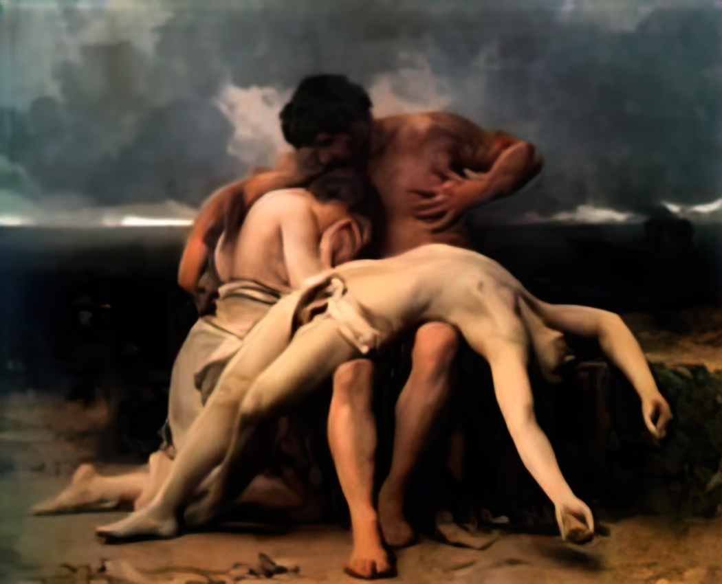 William Adolphe Bouguereau the first mourning 1888 Art A4 Photo Print