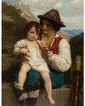 William Adolphe Bouguereau the flute lesson Art A4 Photo Print