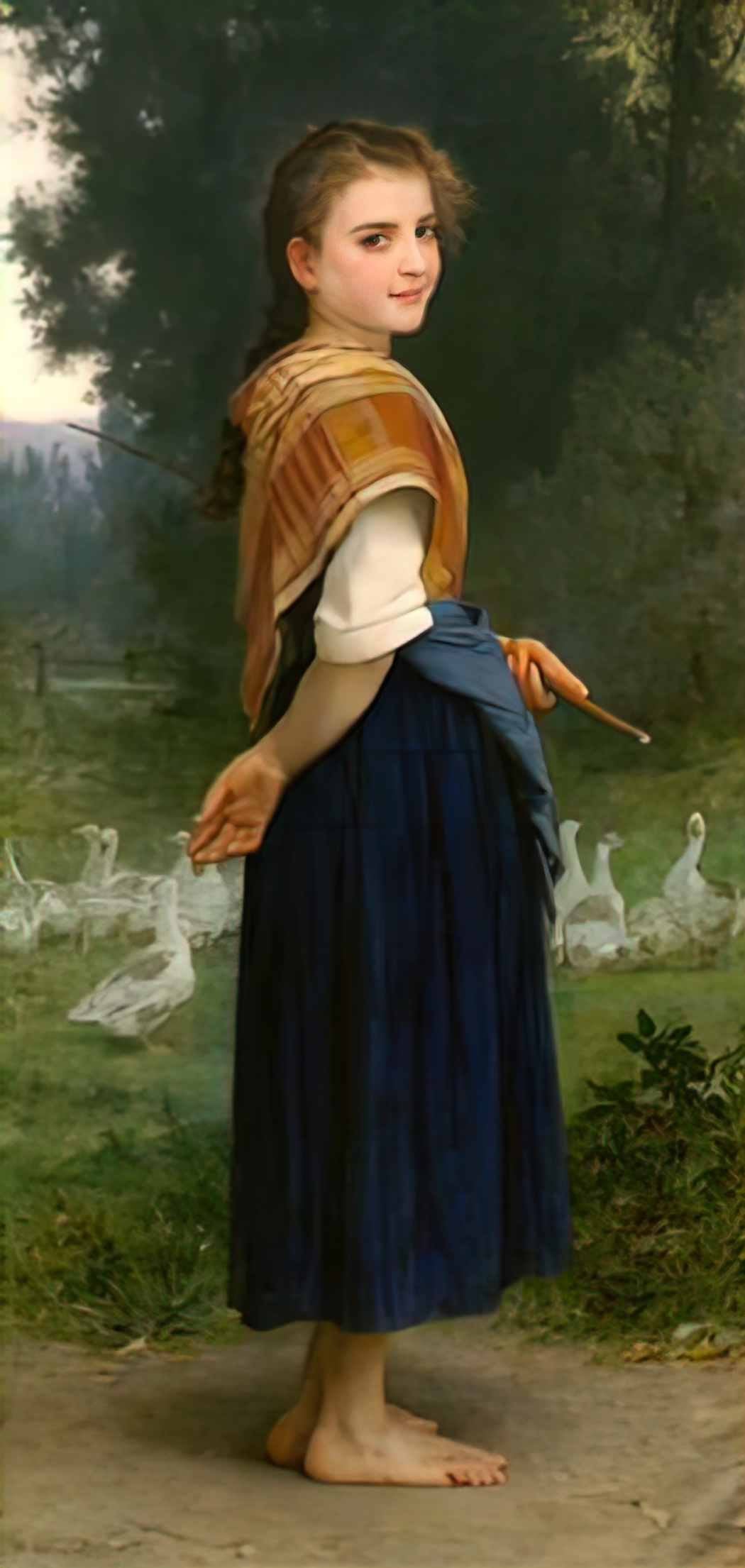 William Adolphe Bouguereau the goose girl 1891 Art A4 Photo Print