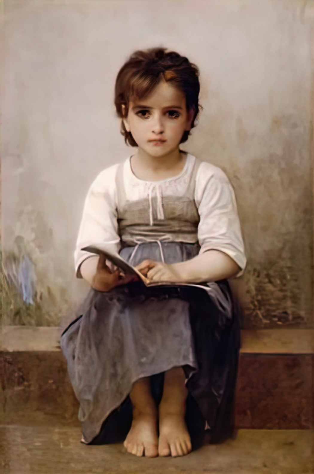 William Adolphe Bouguereau the hard lesson Art A4 Photo Print
