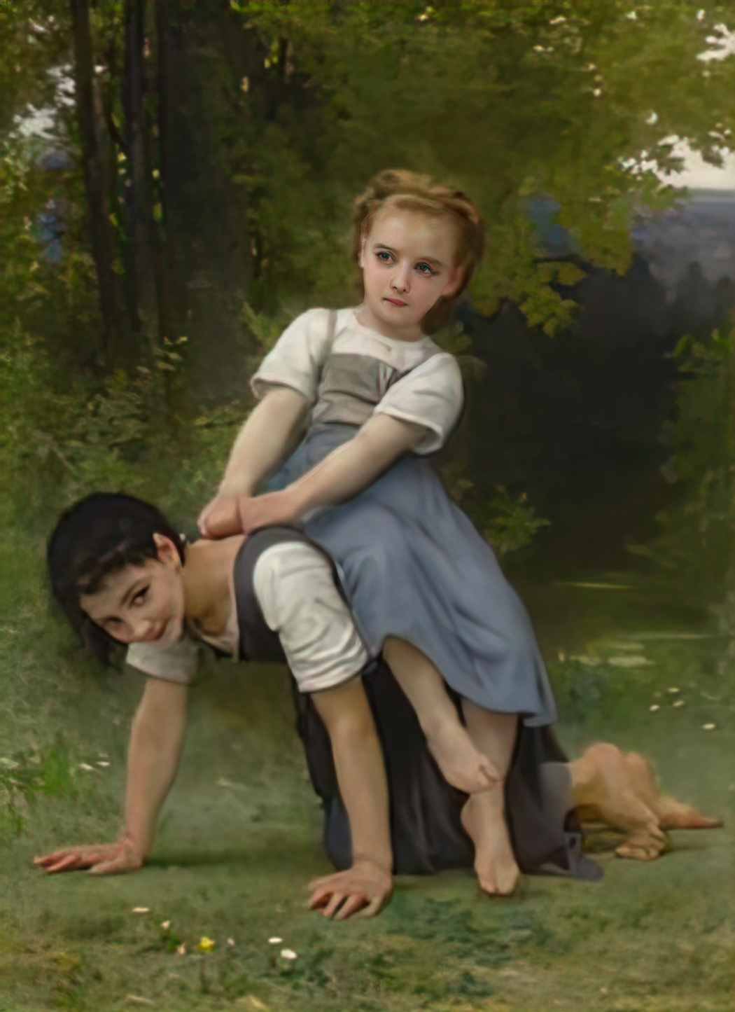 William Adolphe Bouguereau the horseback ride Art A4 Photo Print