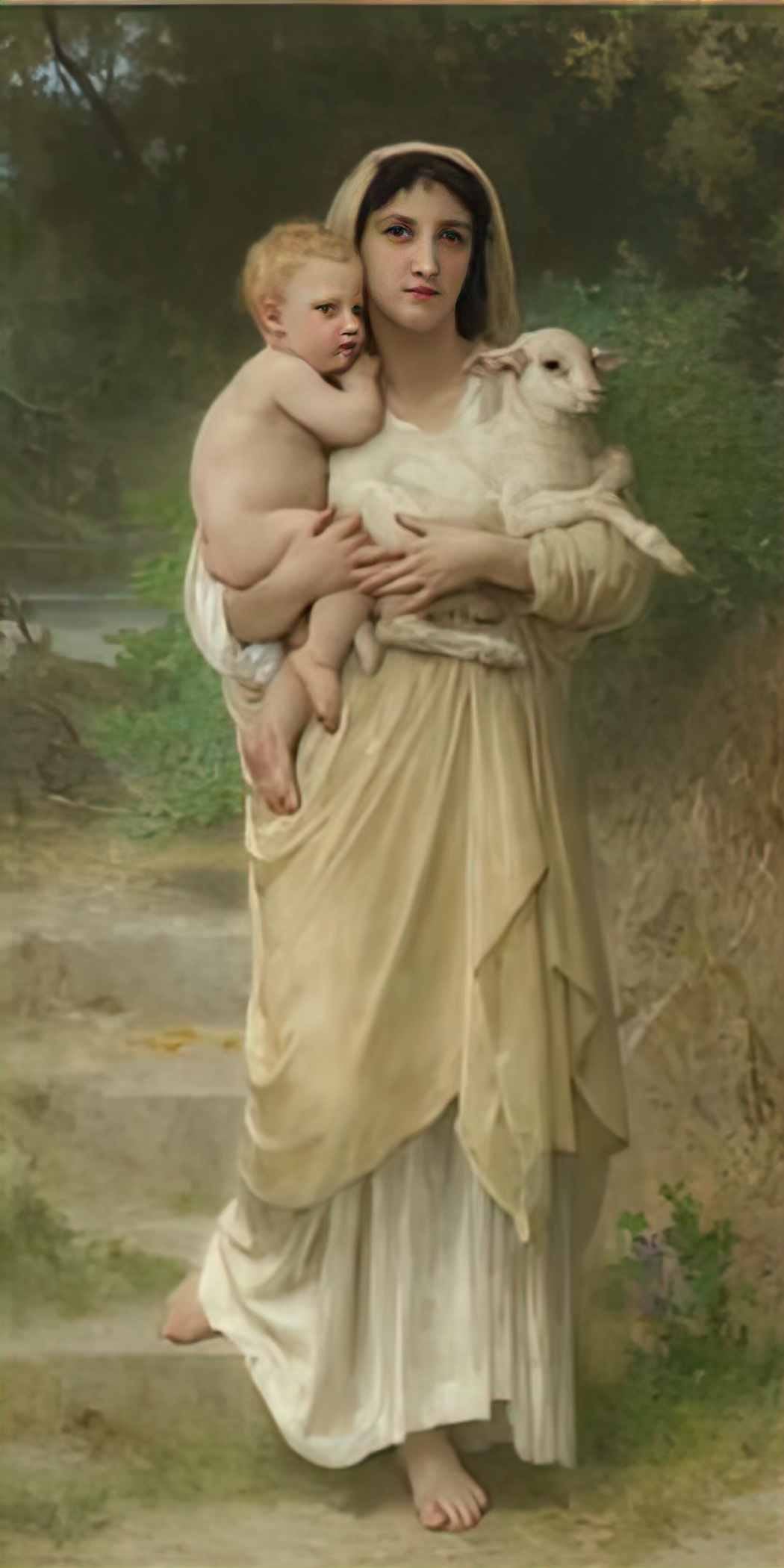 William Adolphe Bouguereau the lambs Art A4 Photo Print