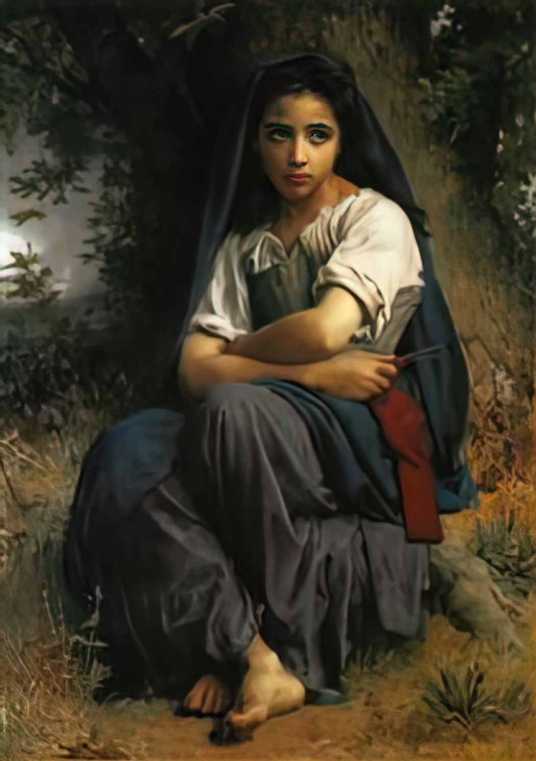 William Adolphe Bouguereau the little knitter 1875 Art A4 Photo Print