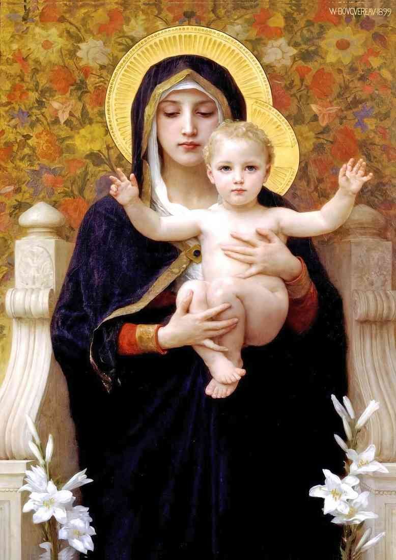 William Adolphe Bouguereau the madonna of the lilies 1899 A4 Photo Print