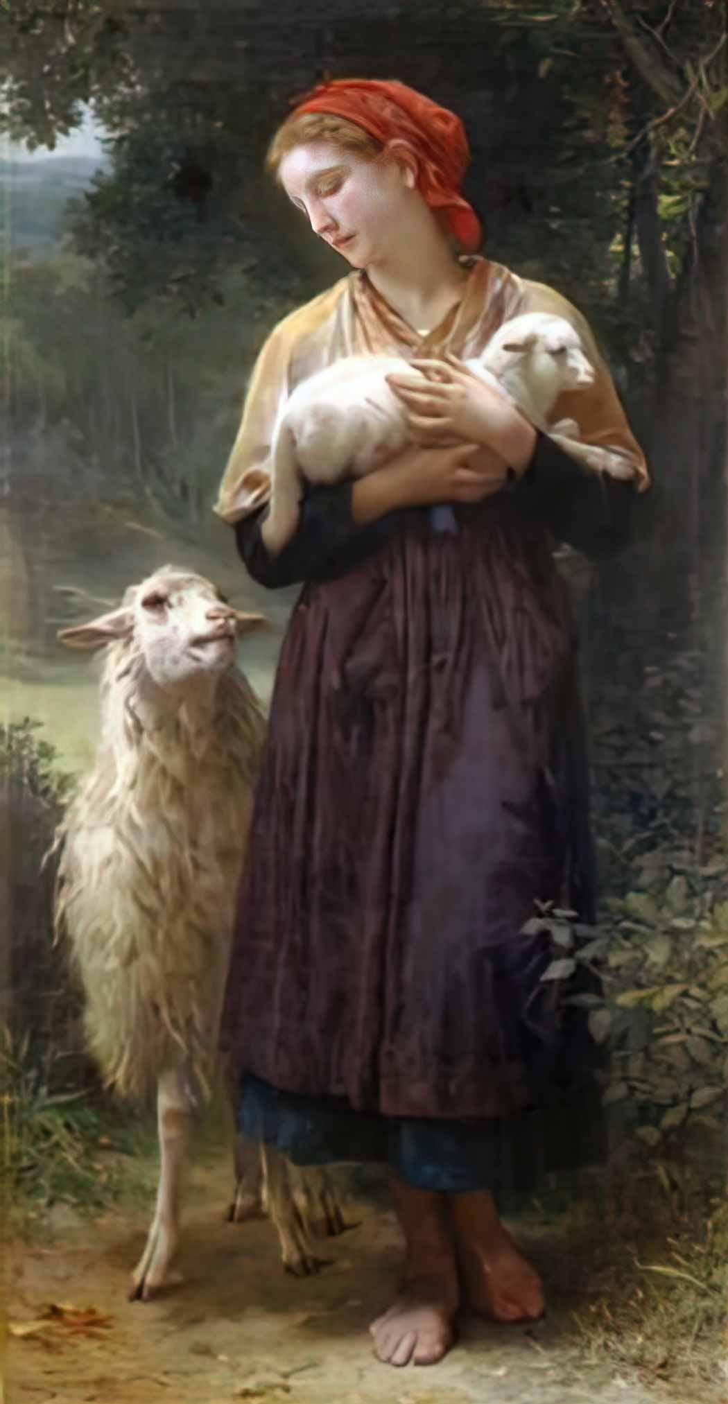 William Adolphe Bouguereau the shepherdess 1873 Art A4 Photo Print