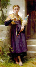 William Adolphe Bouguereau the spinner 1873 Art A4 Photo Print