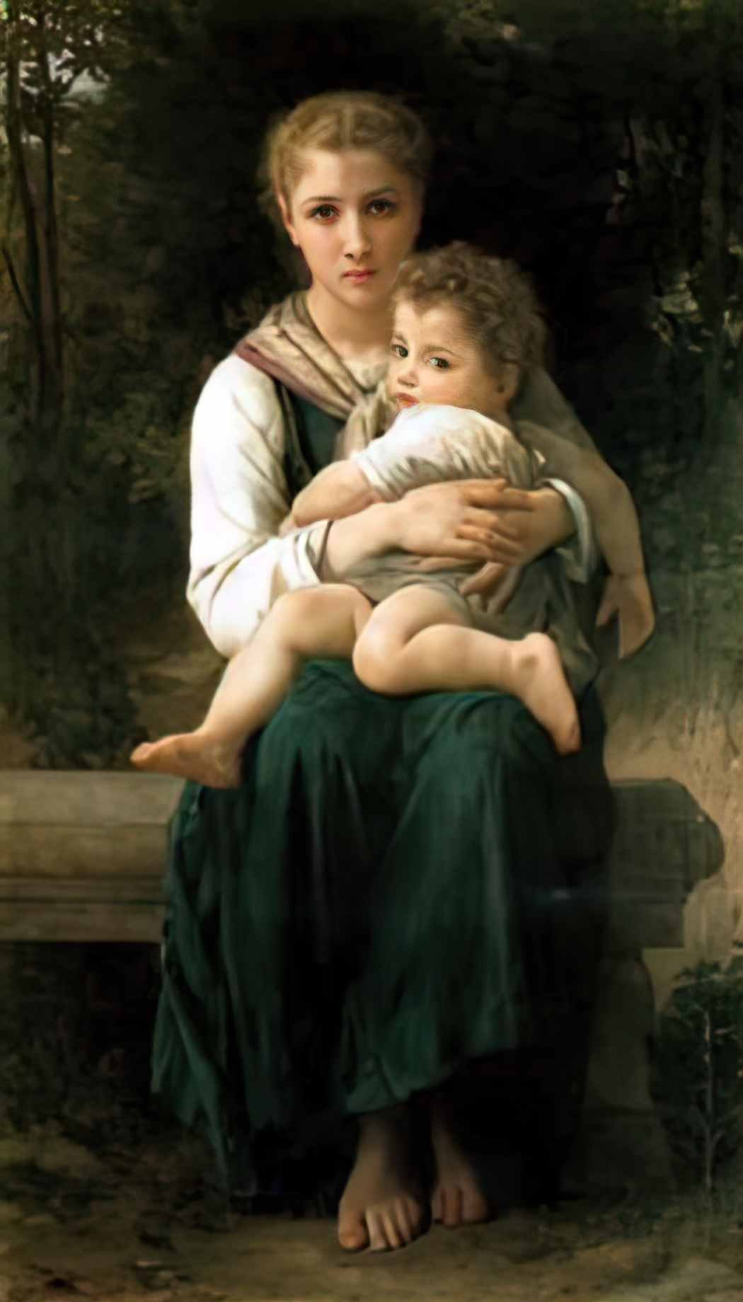William Adolphe Bouguereau the two sisters 1877 Art A4 Photo Print
