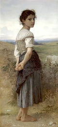 William Adolphe Bouguereau the young shepherdess 1885 Art A4 Photo Print