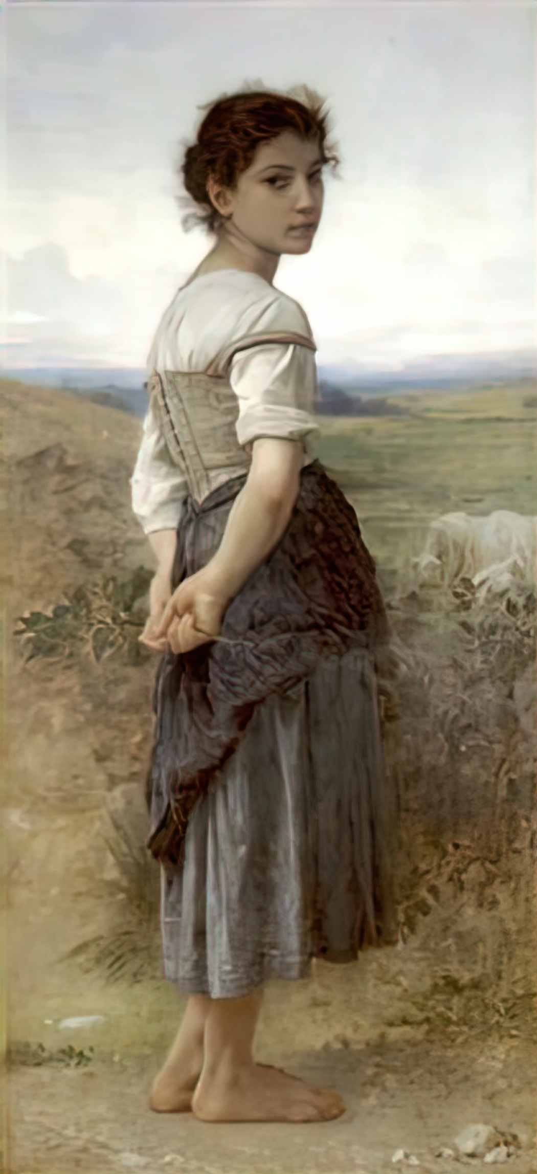 William Adolphe Bouguereau the young shepherdess 1885 Art A4 Photo Print