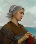 William Adolphe Bouguereau tricoteuse bretonne Art A4 Photo Print