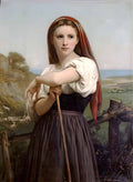 William Adolphe Bouguereau young shepherdess 1868 Art A4 Photo Print