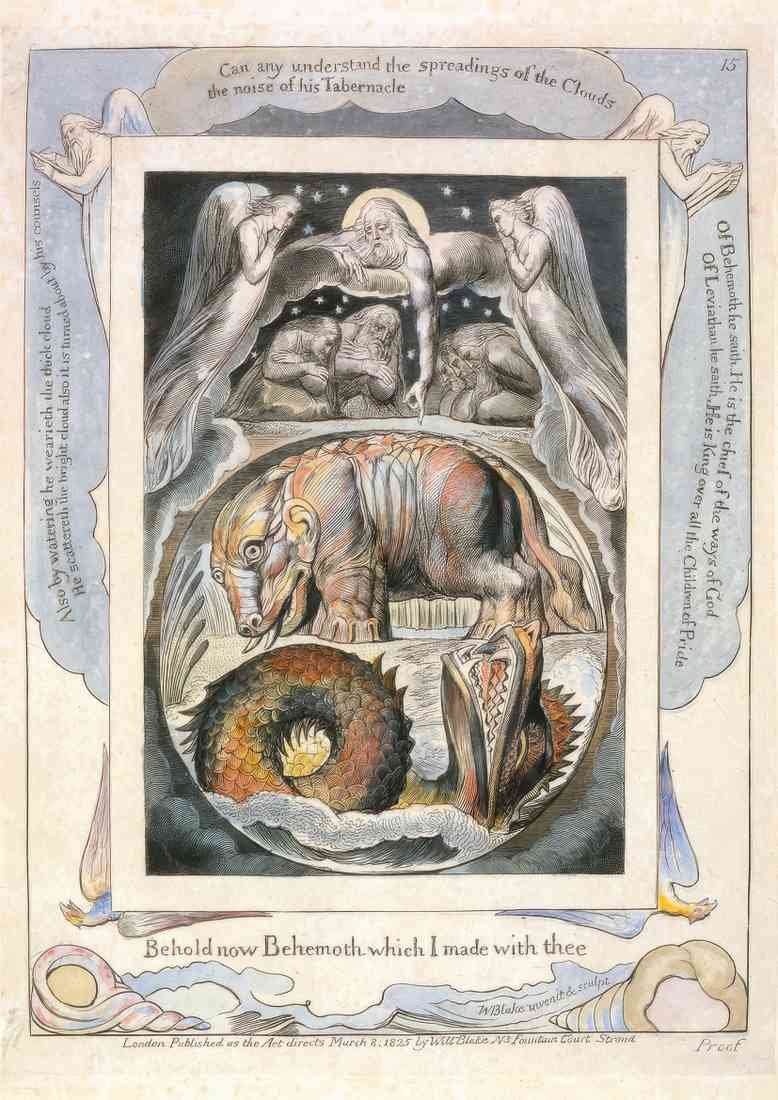 William Blake Behemoth And Leviathan From The Book Of Job 1 A4 Photo Print