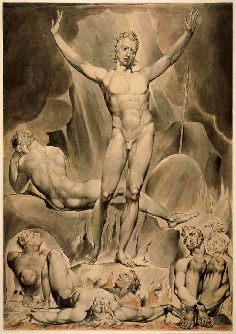 William Blake Satan Arousing The Rebel Angels A4 Photo Print