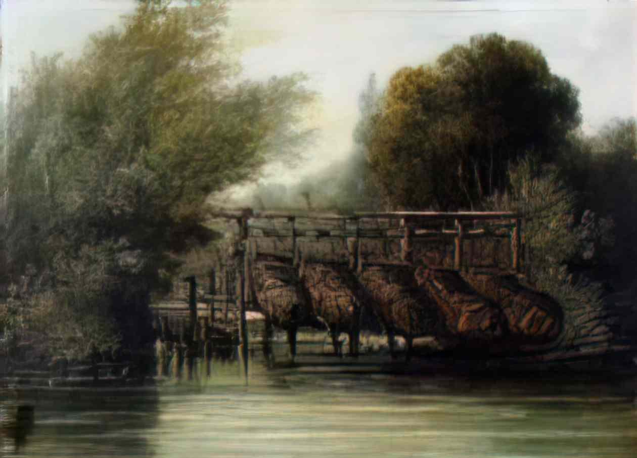 William Collins eel pots Art A4 Photo Print