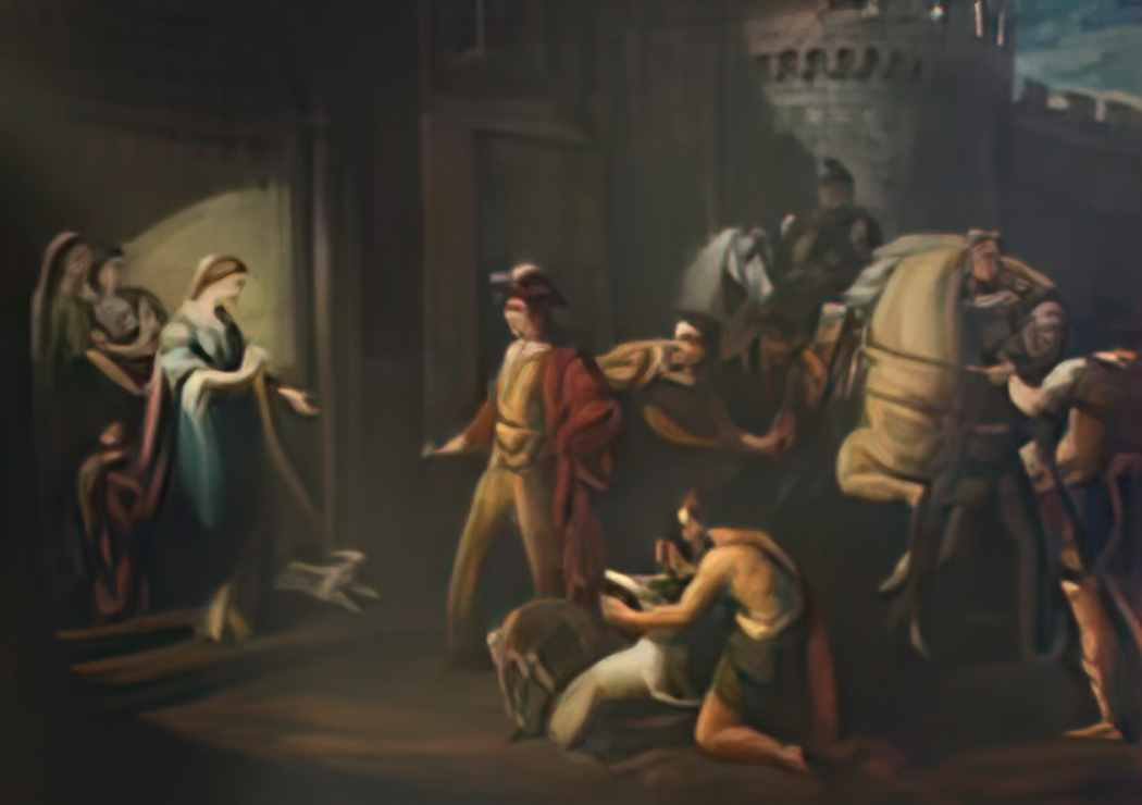 William Hamilton king edgar s first interview with queen elfrida aelf Art A4 Photo Print